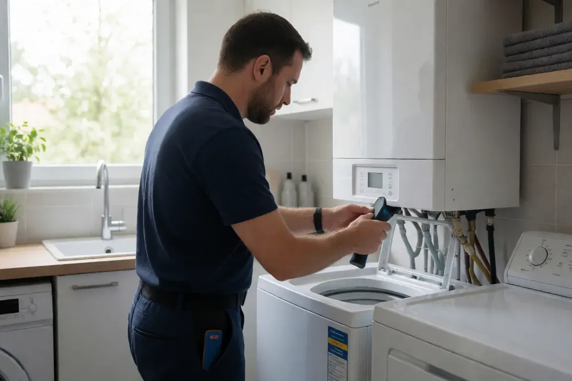Réglage d'un équipement de chauffage par un technicien